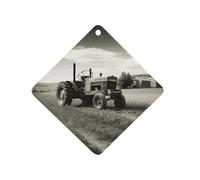 Tractor Agriculture Tranquil Car Air Freshener Hanging, Long Lasting Scented Car Aromatherapy Tablets, Rhombus Fragrance Scented Cards for Vehicles, Bedroom, Wardrobe Black-style