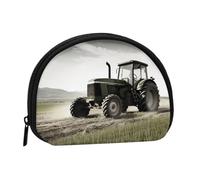 Tractor Agriculture Tranquil Coin Purse with Zipper Mini Coin Pouch Small Change Wallet for Men Women Coin Bag Personalized Credit Card Bags Everything Storage Pouch for Headset ID Key Lipstick