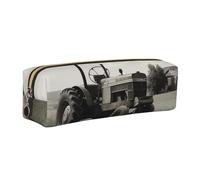 Tractor Agriculture Tranquil Leather Pencil Case Stationery Bag Pen Holder for Work & Office Zippered Pen Pouch