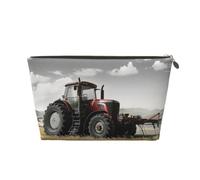 Tractor Agriculture Tranquil Printed Travel Cosmetic Bags with Gold Zipper Makeup Organizer Cosmetic Case Toiletry Bag for Women Mom Girls