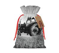 Tractor Agriculture Tranquil Printing Drawstring Christmas Bag With Kraft Tag 4.7x6.9 Inch For Halloween Wrapping Gifts