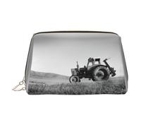 Tractor Agriculture Tranquil PVC Leather Makeup Bag Cosmetic Pouch Travel Organizer Toiletry Clutch