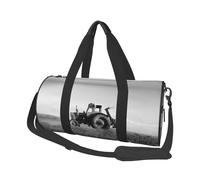 Tractor Agriculture Tranquil Travel Duffel Bag for Women Men,Print Polyester Tote Round Luggage Bag with Shoulder Strap