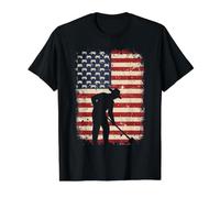 Tractor American Flag Farm Farming Patriotic Farmer Value Graphic T-Shirt, Men, Black, M