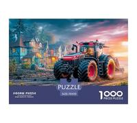 Tractor at Dusk Firm Interlocking Design Rural Fantasy Scene Great Gift Choice for Puzzle Lovers, Friends And Family on Any Occasion 70x50cm/1000pcs