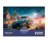 Tractor at Dusk- Jigsaw Puzzles 1000 Piece Fit Adults Or Families Together Rural Farm Scene Style Puzzle Game for The Whole for Women Home Decoration 100% Recvcled Cardboard 38x26cm/1000pcs