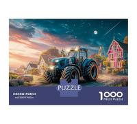 Tractor at Dusk Puzzle 1000Pc Rural Fantasy Scene Jigsaw Puzzles Family Puzzle Game Have Fun Learning 100% Recycled Cardboard for Decorative Gifts 38x26cm/1000pcs