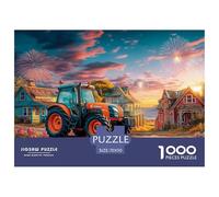 Tractor at SunsetMassive 1000-Piece Jigsaw Puzzles for Adults Rural Coastal Scene Style A Vast Expanse of 1000 Impossible-Hard-Difficult Challenging Puzzle Game Pieces - A Gift of Unparalleled Depth F