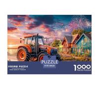 Tractor at SunsetProdigious 1000-Piece Jigsaw Puzzles for Adults Vibrant Countryside Scene Consisting of 1000 Seemingly Insurmountable Challenging Puzzle Educational Pieces - Forged As A Legacy Gift J
