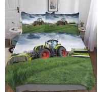 Tractor Bedding Set for Girls Boys Adults Comforter Cover Soft Duvet Cover Room Decor Bedspread Cover 2 PCs Set Hypoallergenic Microfiber Poly Cotton Quilt Cover Single (135x200cm)