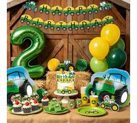 Tractor Birthday Decorations 2 Years Boy Balloon Farm Birthday Decoration Farm Party Banner Foil Balloon