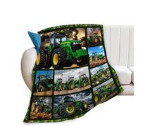 Tractor Blanket Construction Throw Blanket Cozy Fleece Flannel Plush Bedding Ice Farmer Gifts for Boys Girls Men Women for Couch Sofa Bed Decor 40"X50"