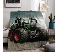 Tractor Blanket, Tractor Cuddly Blanket for Children, Farm Theme Flannel Blanket, Children's Blanket, 3D Print Fleece Blanket, Sofa Blanket, Soft Warm Fluffy Blanket for Girls Boys (Tractor 02, 150 x