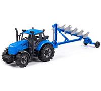 Tractor Children's Toy Progress with Rotating Plow Blue Flywheel Vehicle +3J