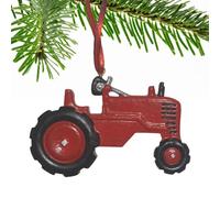 Tractor Christmas Ornament - Resin Christmas Tree Tractor Pendant - Rustic Seasonal Party Crafts for Yard Hotel Garden Office Apartment Farmhouse Farm School