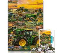 Tractor Collage Adult Jigsaw Puzzles 1000,Learning Educational Toys Family Games with Matching Poster And Trivia Sheet 50x75cm