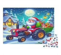 Tractor Colourful Santa on Tractor in Snow 1000 Pieces Adult Jigsaws Birthday Fun Activity for Rainy Days 38x26cm/1000pcs