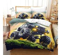 Tractor Duvet Cover Set 3D Printed Art Quilt Cover 2 Pillowcases Bedding Set Soft Microfiber with Zipper Closure 3 Pcs for Children's And Adults Super King（260x220cm）