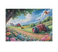 Tractor Fall Farm Field 300 Piece Jigsaw Puzzle for Adults Jigsaw Dining Room Decor Accent Whimsical Challenging Puzzle Stress Relief 300 PCS