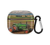 Tractor Farm Bluetooth Earbuds Case Cover Full Body Shockproof Protection Hard Case Support Wireless Charging with Keychain Personalized Gift for AirPods 3