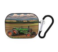 Tractor Farm Earbuds Organizer Shockproof Protective Airpods Pro Cover with Carabiner Clip Anti Fall Carrying Earphone Case Cover for Airpods Pro 2nd Generation Black