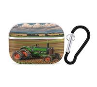 Tractor Farm Earbuds Organizer Shockproof Protective Airpods Pro Cover with Carabiner Clip Anti Fall Carrying Earphone Case Cover for Airpods Pro 2nd Generation White