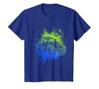 Tractor Farm Kids Boys T-Shirt, Youth, Royal Blue, Small