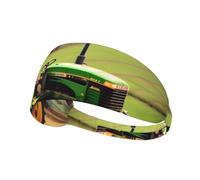 Tractor Farm Pattern Print Elastic Exercise Headband, Breathable Hair Band For Makeup, Yoga, Running, Sports