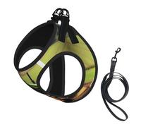 Tractor Farm Pattern Print Pet Leash Vest,Breathable Mesh Pet Harness, Reflective For Small Medium Dogs Safe Easy Walking