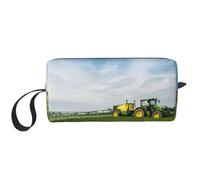 Tractor Farm Print Foam Padded Cosmetic Case Simple Organizer Pouch Lightweight Travel Bag for Space Saving