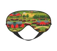 Tractor Farm Print Soft Eye Mask for Women Men Comfortable with Adjustable Strap for Travel Yoga Nap Shift Work