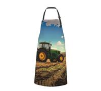 Tractor farm Printed Chef Apron for Men Women Adjustable Bib Apron Funny Cooking Aprons with Pockets