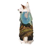 Tractor farm Printed Dog Hoodie Soft Dog Sweatshirt Cute Cat Dog Clothes for Small Dogs Kitten Puppy, S