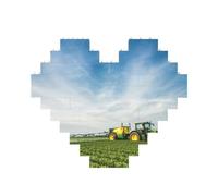 Tractor farm Printed Jigsaw Puzzle 10.8x12.8 CM, Heart-Shaped Puzzle Challenging Game for Adults, Fun Decorative Wall Decor