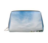 Tractor Farm Printed Small Makeup Bag Portable Leather Make up Bag Travel Cosmetic Bags Organizer for Women, Gold Zipper