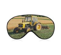 Tractor Farm Sleep Mask Light Block-Out Eye Mask for Side Sleeper Pressure-Free Soft Night Blindfold with Adjustable Strap Breathable Sleep Eye Cover for Travel