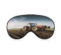 Tractor Farm Sleep Mask Soft and Comfortable Night Sleeping Mask Face-Hugging Padded Eye Cover with Adjustable Band for Deep Rest Travel Shift Work