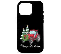 Tractor Farm Truck Loaded with Christmas Tree Case for iPhone 16 Pro