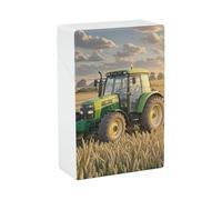 Tractor Farm Wheat Harvest Cigarette Case Waterproof Crush-Proof Cigarette Holder Case Compact Travel Cigar Holder for 20 Cigarettes Durable Scratch-Resistant Design for Men & Women