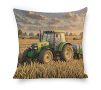 Tractor Farm Wheat Harvest Cushion Covers Machine Washable Cushion Cover Invisible Zipper Pillowcase For Gifts Anniversary Sofa 45X45Cm