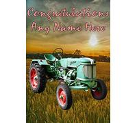 Tractor Farming Cultivation fht6 Congratulations A5 Personalised Greeting Card Posted by US Gifts for All 2016 from Derbyshire UK