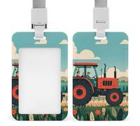 Tractor Farming ID Badge Holder with Lanyard ID Holder
