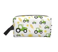 Tractor Farming Print Lightweight Travel Toiletry Bag Large Capacity Zippered Storage Pouch Cosmetics