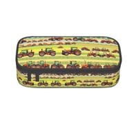 Tractor Farming Print Pencil Case,Large Capacity Pencil Case,Multi-Purpose Makeup Pouch with Zipper