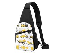 Tractor Farming -Print Waterproof Chest Pack for Hiking & Travel-Adjustable Strap,Lightweight Design with Multiple Pockets.