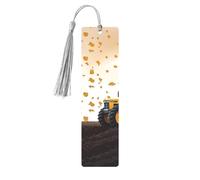 Tractor Farming Printed Metal Bookmarks M - Gray Lightweight Aluminium Book Marker for Books, Journals & Gifts, Ideal Book Lovers, Holiday Decor & Crafts