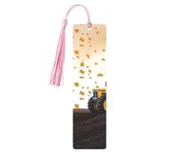Tractor Farming Printed Metal Bookmarks S - Pink Lightweight Aluminium Book Marker for Books, Journals & Gifts, Ideal Book Lovers, Holiday Decor & Crafts