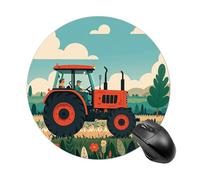 Tractor Farming Round Mouse Pad 7.8 Inch, Portable Gaming Mouse Mat with Non-Slip Rubber Base & Smooth Surface, Waterproof Mousepad for PC, Laptop, Computer, Office, Home