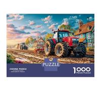 Tractor Farming Scene 1000 Pc Sturdy Cardboard Classic Jigsaw Puzzle Rural Countryside Style for Adults, Impossible Hard Challenge, Decompression, Ultimate Relaxation Gift 70x50cm/1000pcs
