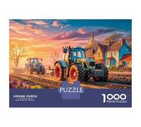 Tractor Farming Scene 1000 Pieces Jigsaw Puzzles Engaging Home Decoration Rural Countryside Landscape Jigsaw Puzzles Home Decoration for Adults And Kids 52x38cm/1000pcs
